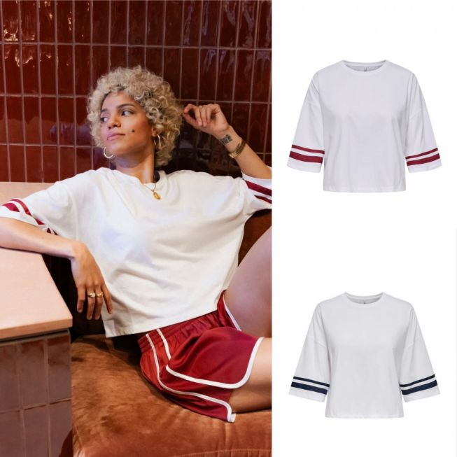 ONLPALOMA S/S O-NECK TOP BOX JRS
