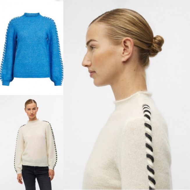 OBJNETE L/S H-NECK KNIT PULLOVER