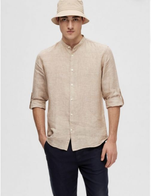 SLHREGKYLIAN-LINEN SHIRT LS BAND B