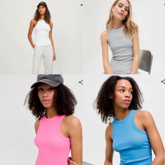 JXFOREST STR SL RIB TOP [4 farger]