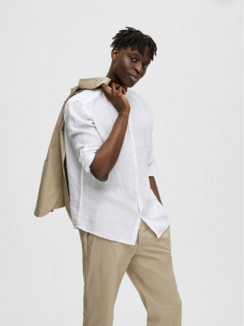 SLHREGKYLIAN-LINEN SHIRT LS BAND B