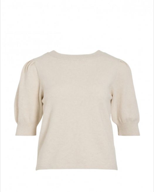 VIRIL S/S BOW DETAIL KNIT TOP/LN