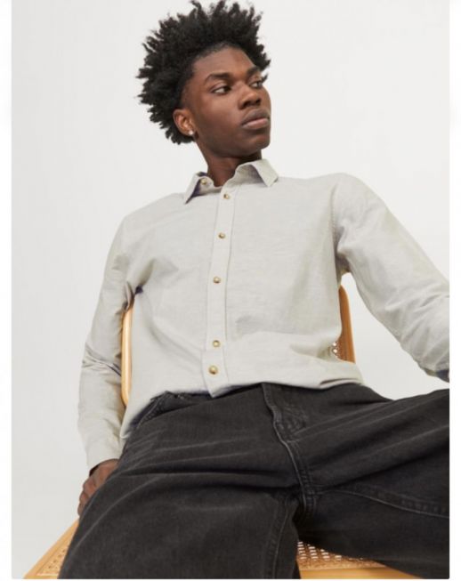 JJESUMMER LINEN BLEND SHIRT LS SN