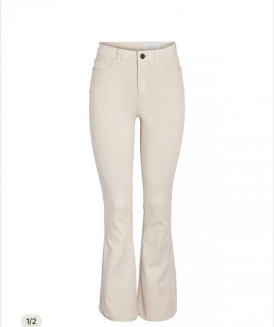 NMSALLIE HW FLARE JEANS OATMEAL NOOS
