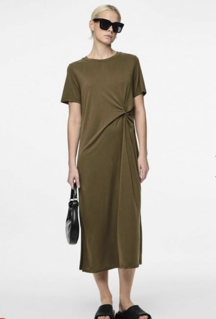 PCANORA SS O-NECK KNOT DRESS NOOS BC