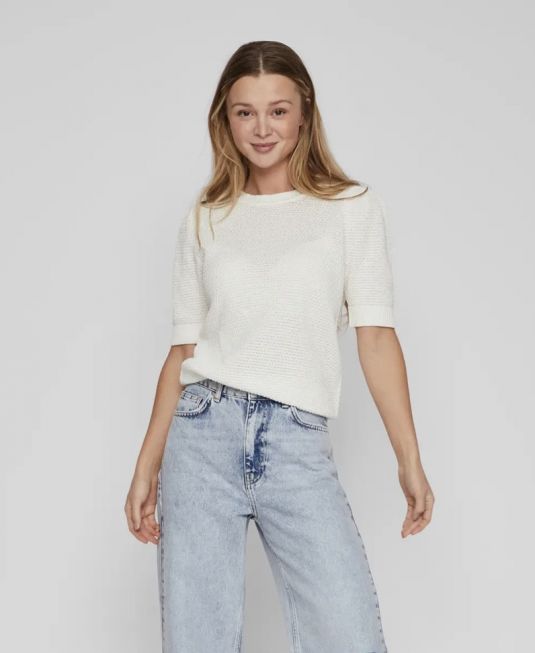 VIDALO O-NECK S/S KNIT TOP - NOOS