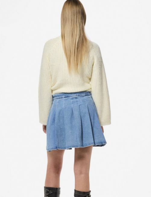 PCSILJE MW PLISSÉ MINI DENIM SKIRT
