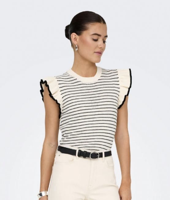 JDYCARICE S/L FRILL PULLOVER KNT NOOS