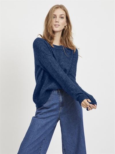 OBJNETE L/S KNIT O-NECK PULLOVER