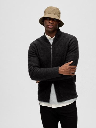 SLHBECKER LS KNIT BOILED WOOL JACKET W